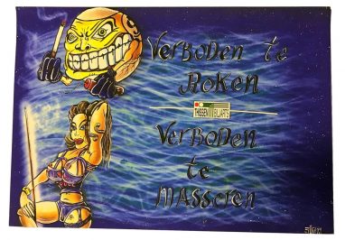 Autocollant : interdit de fumer interdit de masser