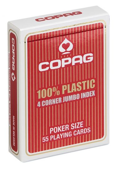 Jeu de Cartes Copag 100% plastic 4 Jumbo Rouge