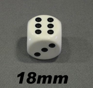 Dé 18mm blanc