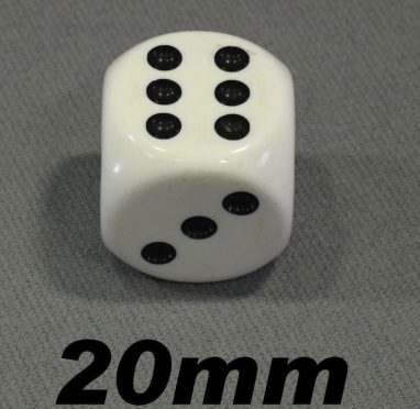 Dé 20mm blanc