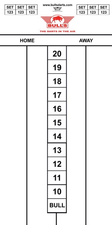 Dart Score Bulls 60x30cm
