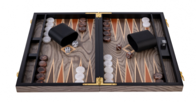 Backgammon Bois d’ébène gris – 38cm x 24cm