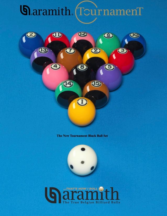 Jeu De Billes Pool 57,2mm Aramith Tournament Black Duramith - Image 2