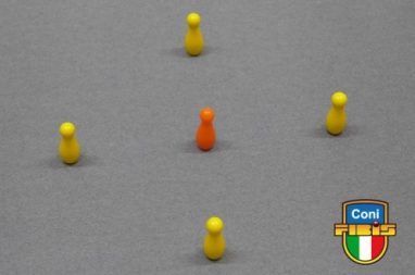 5 Birilli Jeu de Quilles jaune-orange