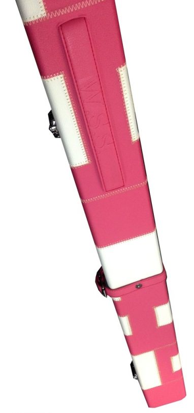 Coffret Queue 3/4 Snooker 3pc. Simili blanc-rouge