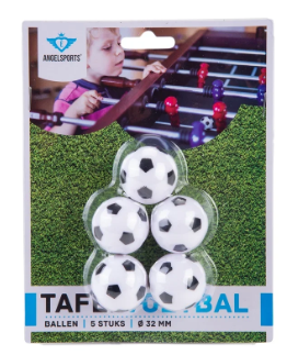 Balles Babyfoot Plastic blanc/noir – 5 pièces