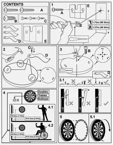 Cible Dart Mural Standard Support