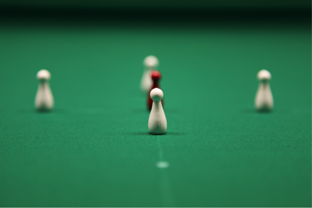 5 Birilli Jeu de Quilles blanc-rouge - Image 2