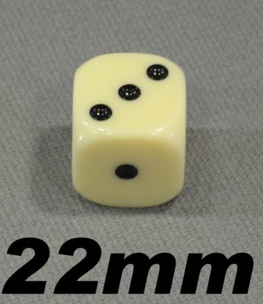 Dé 22mm couleur ivoire