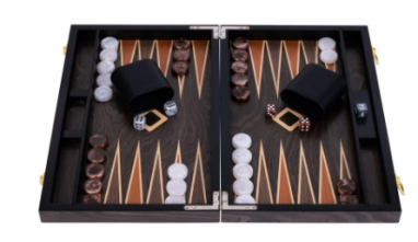 Backgammon Bois d’ébène brune – 38cm x 24cm