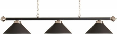 Abat-Jour 3-Cloches Noir (barre Chrome)