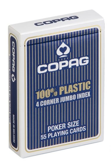 Jeu de Cartes Copag 100% plastic 4 Jumbo Bleu