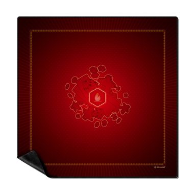 Tapis de Cartes Universel Anti-glissant 92 x 92cm Rouge