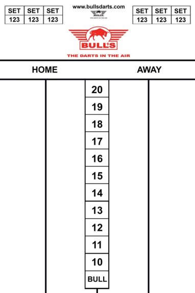 Dart Score Bull’s 45x30cm