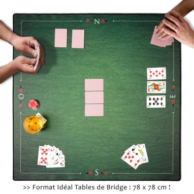 Tapis de Cartes Prestige Anti-glissant 78 x 78cm vert